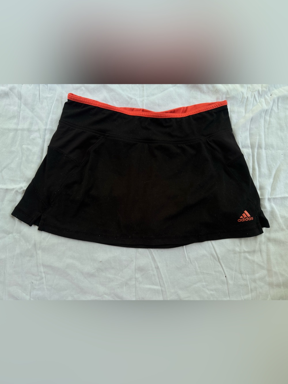 adidas Women's Black Skort with Coral Orange Trim